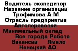 Водитель-экспедитор › Название организации ­ Трофимова А.М › Отрасль предприятия ­ Автоперевозки › Минимальный оклад ­ 65 000 - Все города Работа » Вакансии   . Ямало-Ненецкий АО